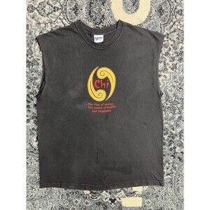 Vintage Mens 90s Discovery Channel Brand chi Energy Tshirt Size Large Black